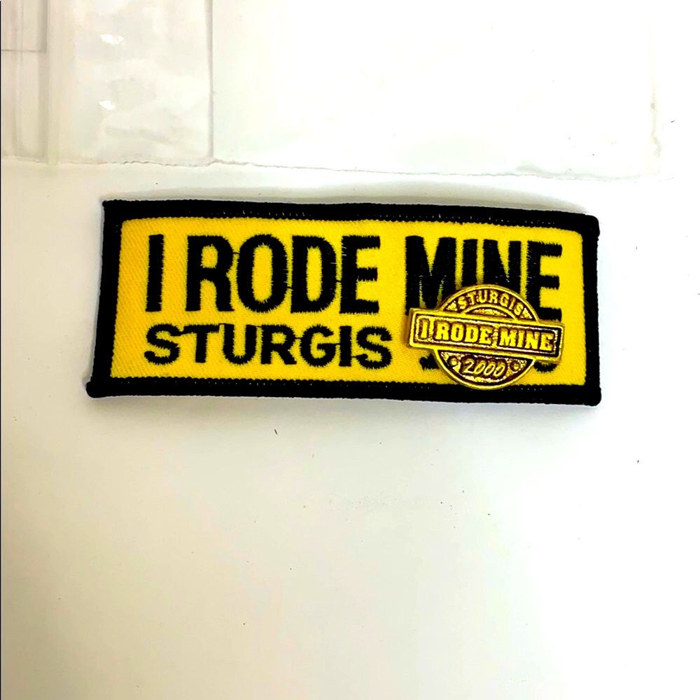Sturgis | 2000 Yellow Patch I Rode Mine & Gold Pin | Motorcycle Memorabilia